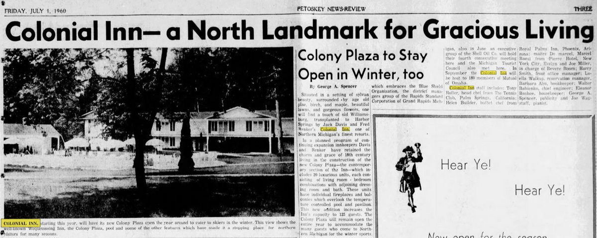 Colonial Inn - July 1960 Article (newer photo)